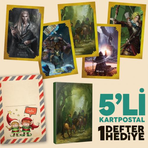 5li Kartpostal Seti ve Hobbit Defter -2 - Halkkitabevi