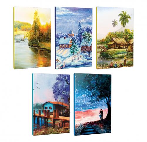 5li Manzara Temalı 13,5x19,5cm 64 Sayfa Çizgili Okul Defteri Seti -10 