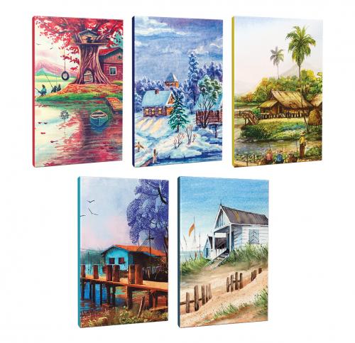 5li Manzara Temalı 13,5x19,5cm 64 Sayfa Çizgili Okul Defteri Seti -4 -