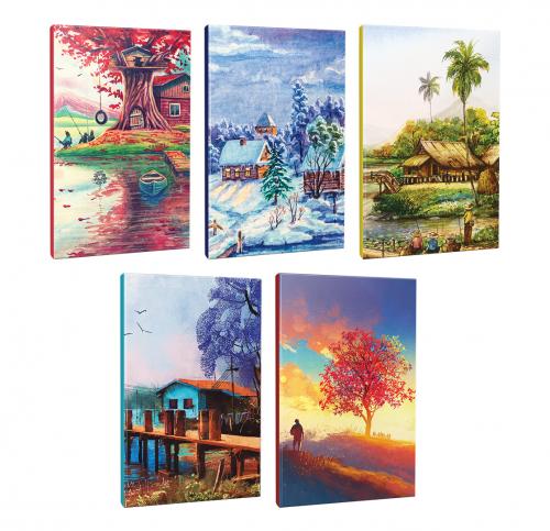 5li Manzara Temalı 13,5x19,5cm 64 Sayfa Çizgili Okul Defteri Seti -5