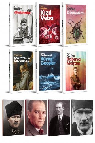 6 Dünya Klasiği ve Atatürk Temalı 64 Sayfa Çizgili Defter Seti -1