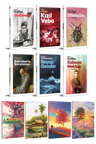 6 Dünya Klasiği ve Manzara Temalı 64 Sayfa Çizgili Defter Seti -2 - Ha