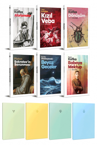 6 Dünya Klasiği ve Pastel Çizgisiz Defter Seti -2 - Halkkitabevi