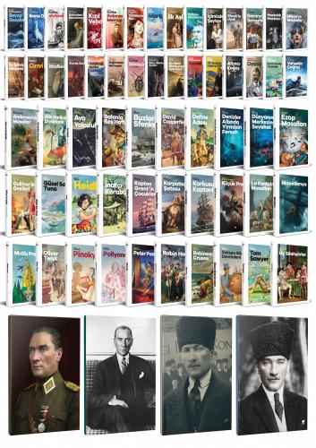 60 Dünya Klasiği ve Atatürk Temalı 64 Sayfa Çizgili Defter Seti -2 - H
