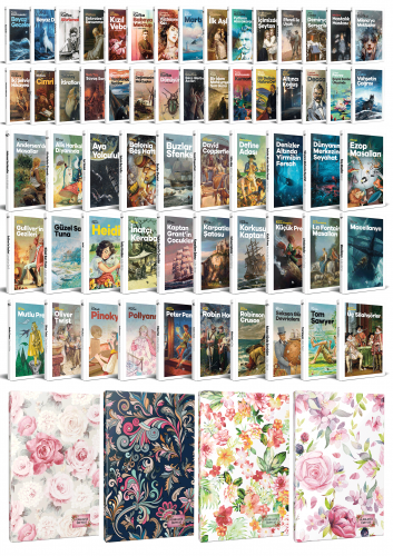 60 Dünya Klasiği ve Çiçekli Planlama Defteri Seti -2 - Halkkitabevi