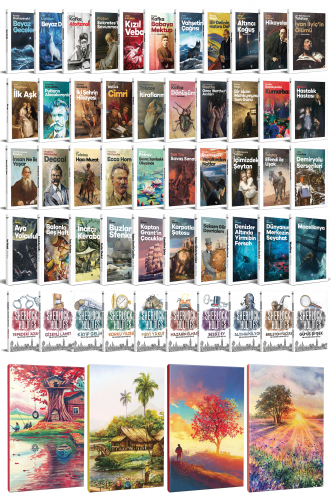 61 Dünya Klasiği ve Manzara Temalı 64 Sayfa Çizgili Defter Seti -1 - H