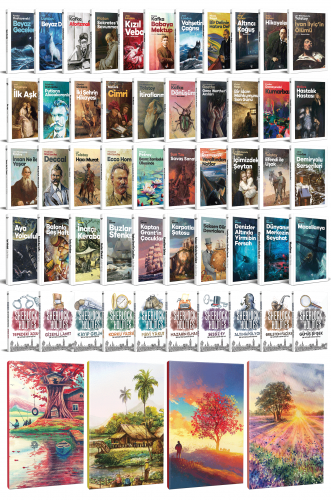 61 Dünya Klasiği ve Manzara Temalı 64 Sayfa Çizgili Defter Seti -2 - H