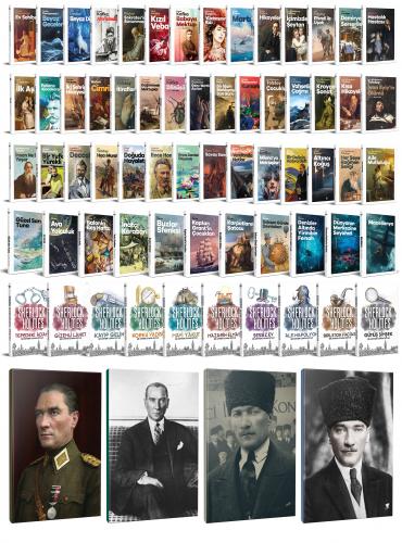 64 Dünya Klasiği ve Atatürk Temalı 64 Sayfa Çizgili Defter Seti -2 - H
