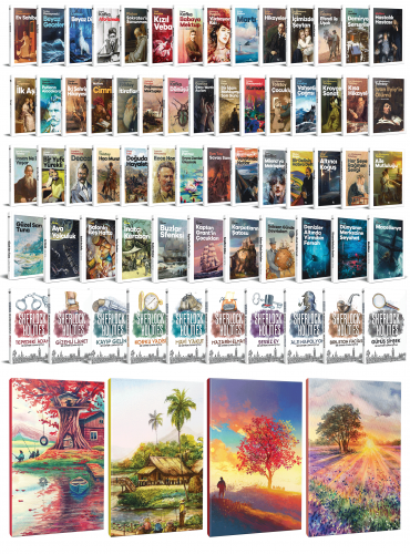 64 Dünya Klasiği ve Manzara Temalı 64 Sayfa Çizgili Defter Seti -1 - H