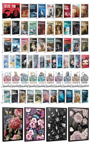 65 Dünya Klasiği ve Çiçekli Çizgili Defter Seti -1 - Halkkitabevi