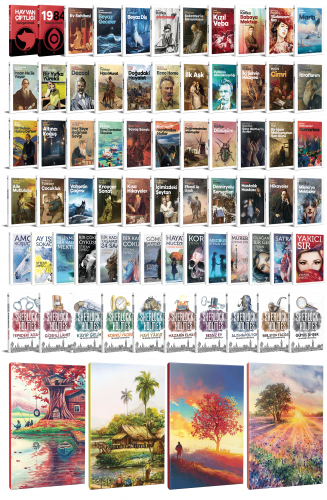 68 Dünya Klasiği ve Manzara Temalı 64 Sayfa Çizgili Defter Seti -2 - H