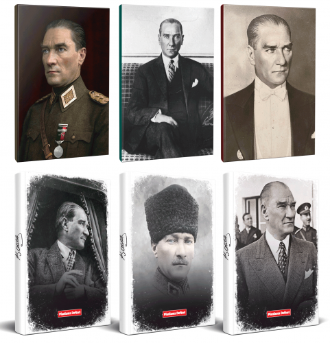 6lı Atatürk 64 Sayfa 13,5x19,5cm Defter ve 176 Sayfa Planlama Defteri Seti -10