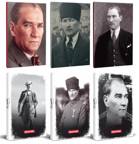 6lı Atatürk 64 Sayfa 13,5x19,5cm Defter ve 176 Sayfa Planlama Defteri Seti -5