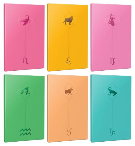 6lı Burç-Astroloji Temalı 13,5x19,5cm 64 Sayfa Çizgisiz Defter Seti -5