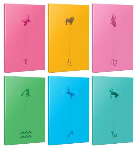 6lı Burç-Astroloji Temalı 13,5x19,5cm 64 Sayfa Çizgisiz Defter Seti -6