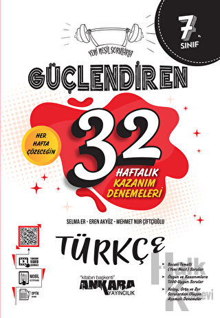7. Sınıf Güçlendiren 32 Haftalık Türkçe Kazanım Denemeleri Ankara Yayı