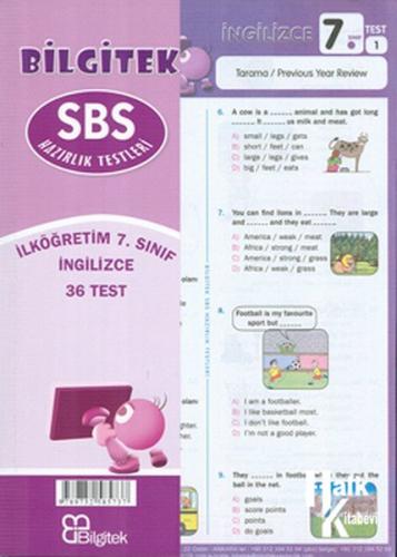 7.Sınıf İngilizce SBS Çek Kopar Yaprak Test - Bilgitek
