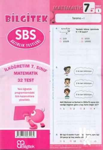 7.Sınıf Matematik SBS Çek Kopar Yaprak Test - Bilgitek