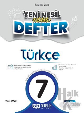 7. Sınıf Türkçe Yeni Nesil Nitelikli Defter - Halkkitabevi