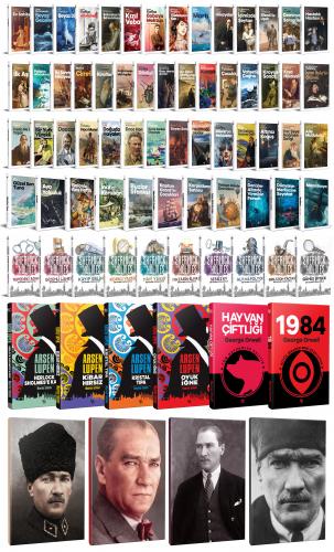 70 Dünya Klasiği ve Atatürk Temalı 64 Sayfa Çizgili Defter Seti -1 - H