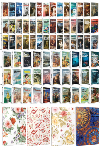 72 Dünya Klasiği ve Çiçekli Planlama Defteri Seti -1 - Halkkitabevi