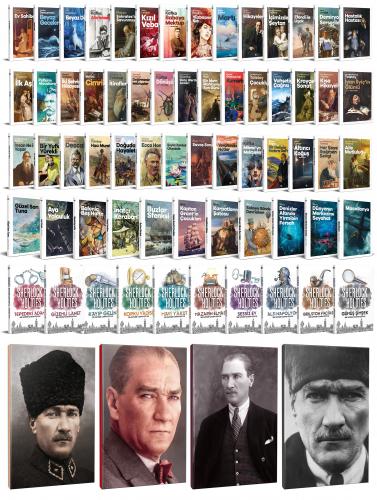74 Dünya Klasiği ve Atatürk Temalı 64 Sayfa Çizgili Defter Seti -1 - H