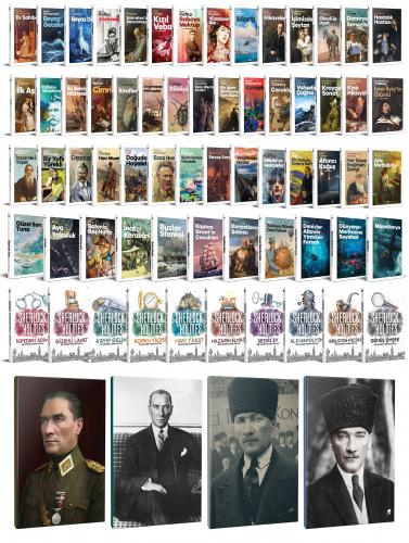 74 Dünya Klasiği ve Atatürk Temalı 64 Sayfa Çizgili Defter Seti -2 - H