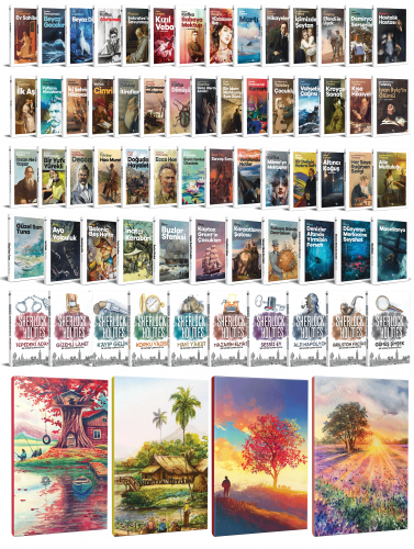 74 Dünya Klasiği ve Manzara Temalı 64 Sayfa Çizgili Defter Seti -2 - H