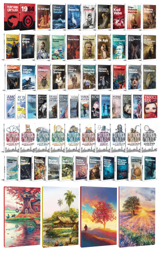 75 Dünya Klasiği ve Manzara Temalı 64 Sayfa Çizgili Defter Seti -1 - H