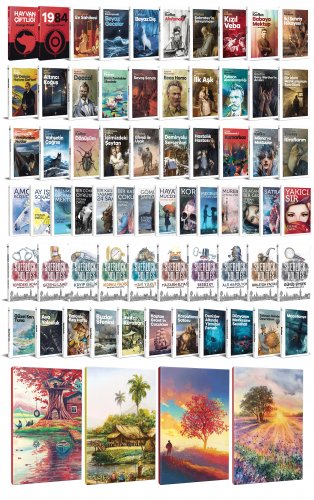 75 Dünya Klasiği ve Manzara Temalı 64 Sayfa Çizgili Defter Seti -2 - H