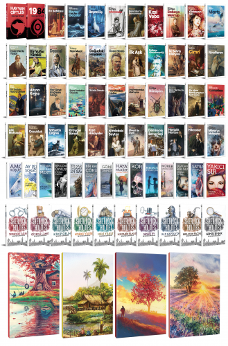 78 Dünya Klasiği ve Manzara Temalı 64 Sayfa Çizgili Defter Seti -2 - H