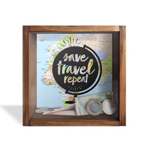 Camlı Ahşap Kumbara Dünya Turu - Halkkitabevi