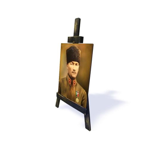 Ahşap Şövalyeli Resim Büyük Boy Atatürk Resim 3 - Halkkitabevi