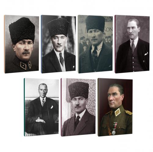 7li Atatürk- Çizgili Okul Defteri Seti 64 Sayfa 13,5x19,5cm -3 