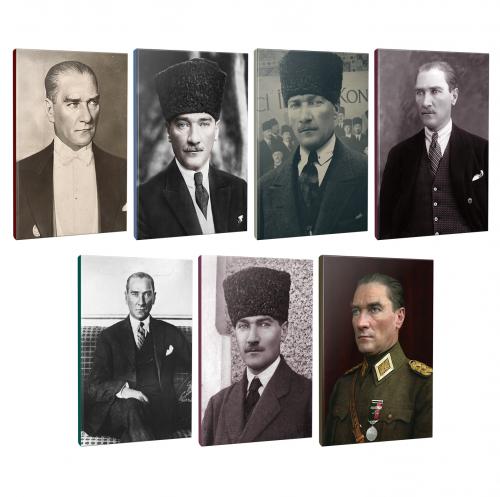 7li Atatürk- Çizgili Okul Defteri Seti 64 Sayfa 13,5x19,5cm -4 