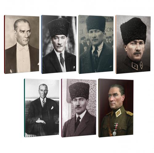 7li Atatürk- Çizgili Okul Defteri Seti 64 Sayfa 13,5x19,5cm -5 