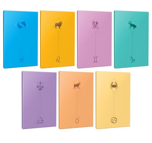 7li Burç-Astroloji Temalı 13,5x19,5cm 64 Sayfa Çizgisiz Defter Seti -2