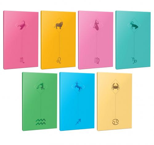 7li Burç-Astroloji Temalı 13,5x19,5cm 64 Sayfa Çizgisiz Defter Seti -6