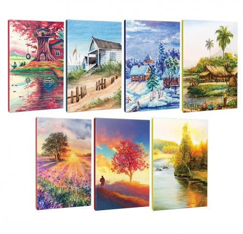7li Manzara Temalı 13,5x19,5cm 64 Sayfa Çizgili Okul Defteri Seti -3 -