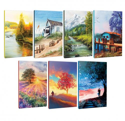 7li Manzara Temalı 13,5x19,5cm 64 Sayfa Çizgili Okul Defteri Seti -7 -