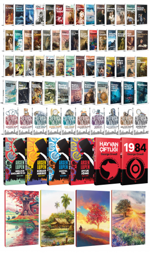 80 Dünya Klasiği ve Manzara Temalı 64 Sayfa Çizgili Defter Seti -2 - H