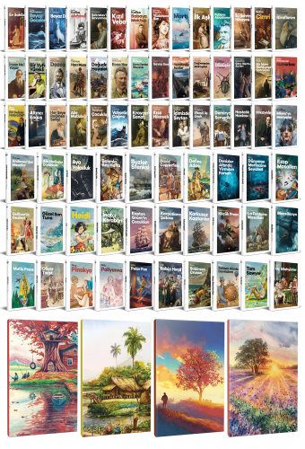 82 Dünya Klasiği ve Manzara Temalı 64 Sayfa Çizgili Defter Seti -1 - H