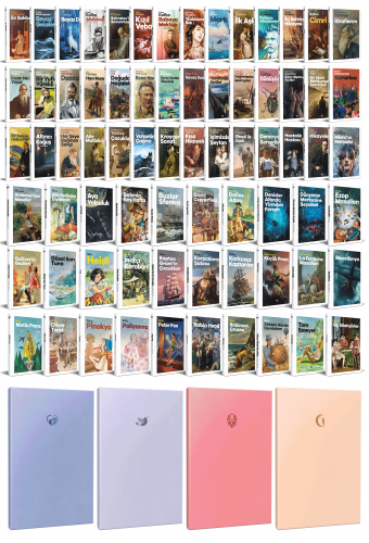 82 Dünya Klasiği ve Pastel Çizgisiz Defter Seti -1 - Halkkitabevi