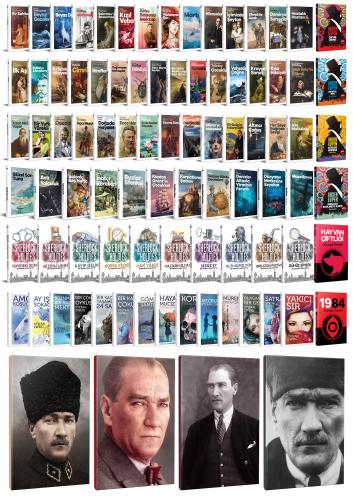 84 Dünya Klasiği ve Atatürk Temalı 64 Sayfa Çizgili Defter Seti -1 - H