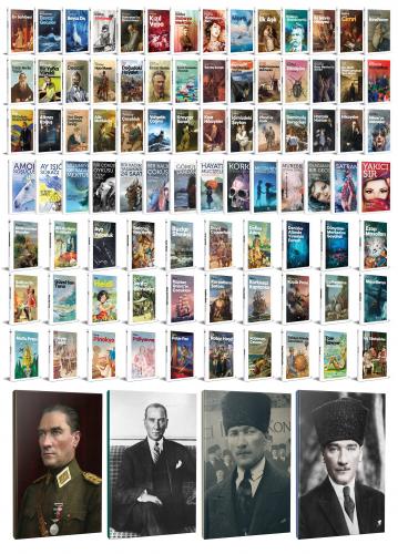 86 Dünya Klasiği ve Atatürk Temalı 64 Sayfa Çizgili Defter Seti -2 - H