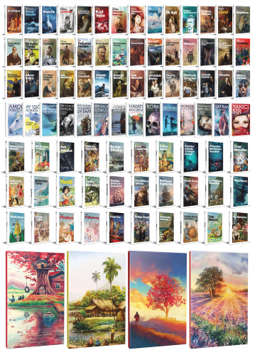 86 Dünya Klasiği ve Manzara Temalı 64 Sayfa Çizgili Defter Seti -1 - H