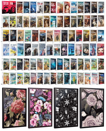 88 Dünya Klasiği ve Çiçekli Çizgili Defter Seti -1 - Halkkitabevi