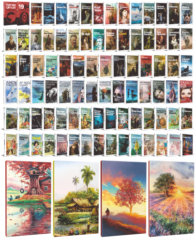 88 Dünya Klasiği ve Manzara Temalı 64 Sayfa Çizgili Defter Seti -1 - H