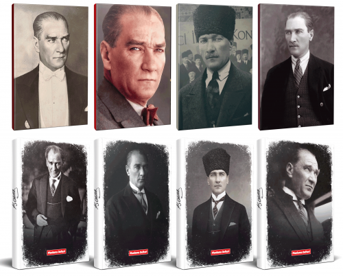 8li Atatürk 64 Sayfa 13,5x19,5cm Defter ve 176 Sayfa Planlama Defteri Seti -5