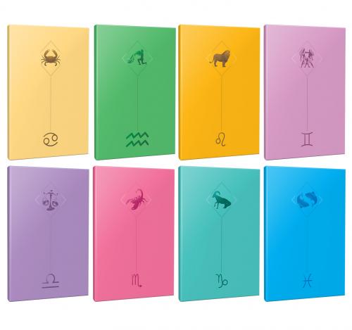 8li Burç-Astroloji Temalı 13,5x19,5cm 64 Sayfa Çizgisiz Defter Seti -3